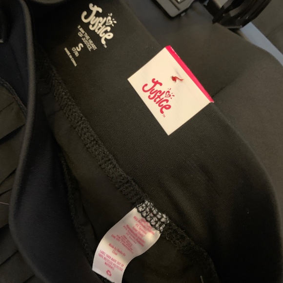 NWT Justice Girls Sport Pleated Skirt w Shorts Tech Pocket Black S 7/8 - Picture 2 of 4